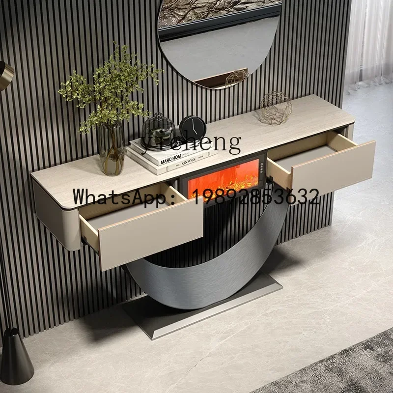 AA  Light Luxury Entrance Bar Table Entrance  Door Entrance Platform Advanced Sense Simulation Flame