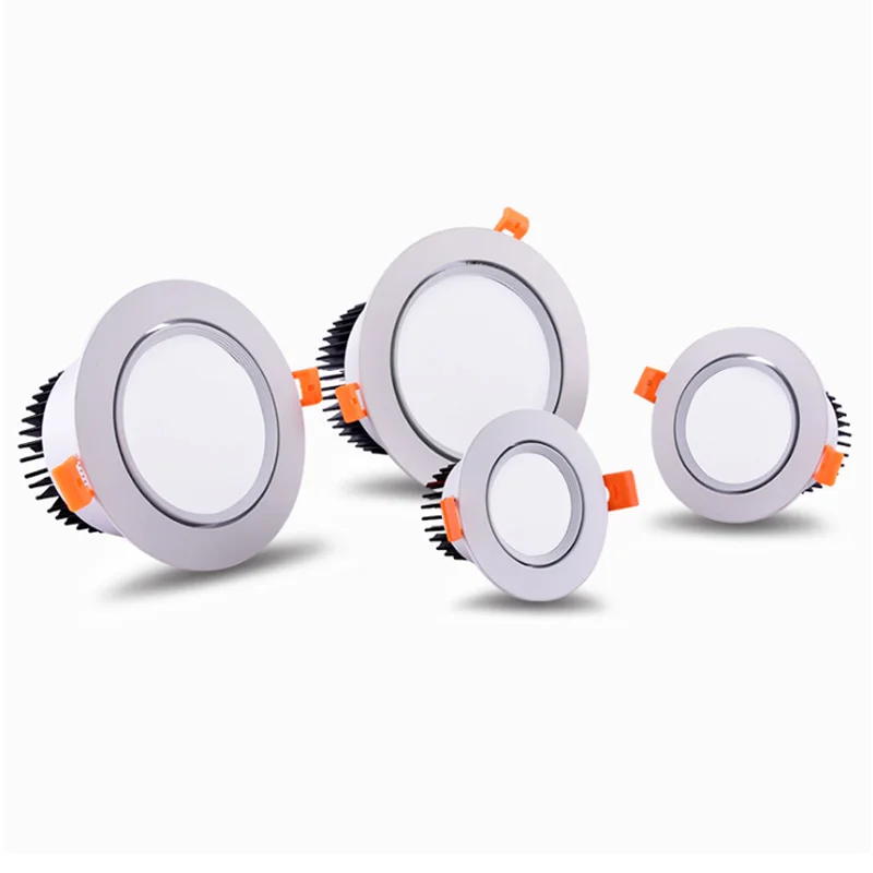 LED Downlight 3W 5W 7W 9W 12W 15W AC 220V Round Recessed Led Spotlight Aluminum Lighting Bedroom Kitchen Indoor Celling Lamp