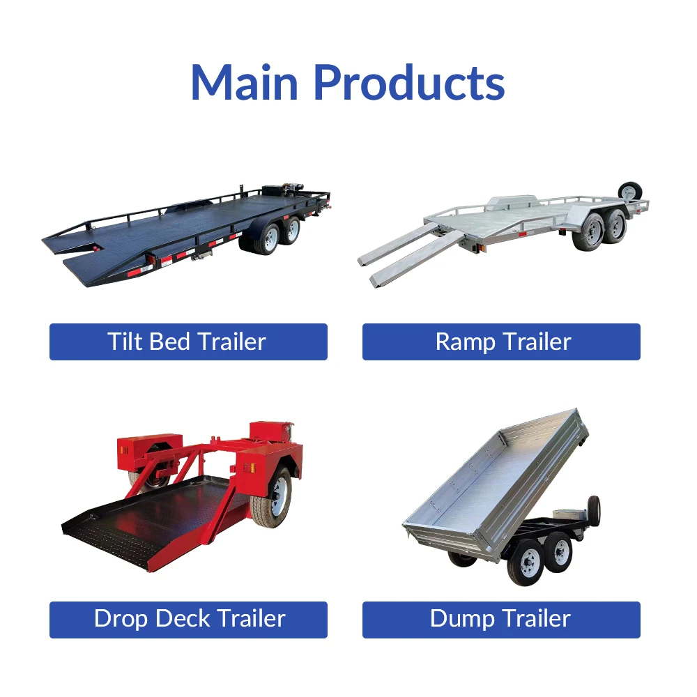 Hydraulic 7 Tonsteel Tip Trailer Dump Trailer For Pickup