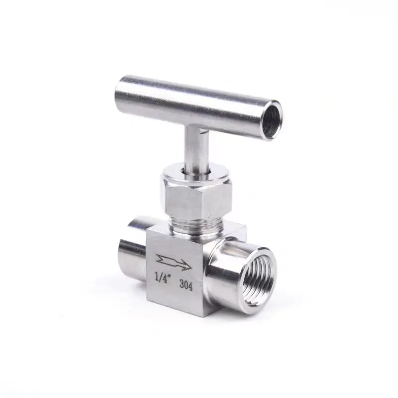 Żuraw zawór iglicowy 1/8 "1/4" 3/8 "1/2" BSP 915 PSI 304 stali kontrola przepływu z jednym uchwytem