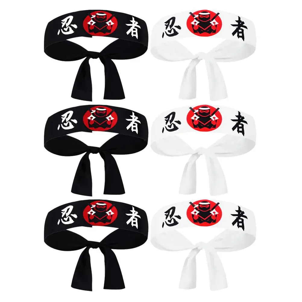 

6 Pcs Headband Sushi Warrior Headbands Karate Strap Wide Hairband Japanese Wraps Yoga