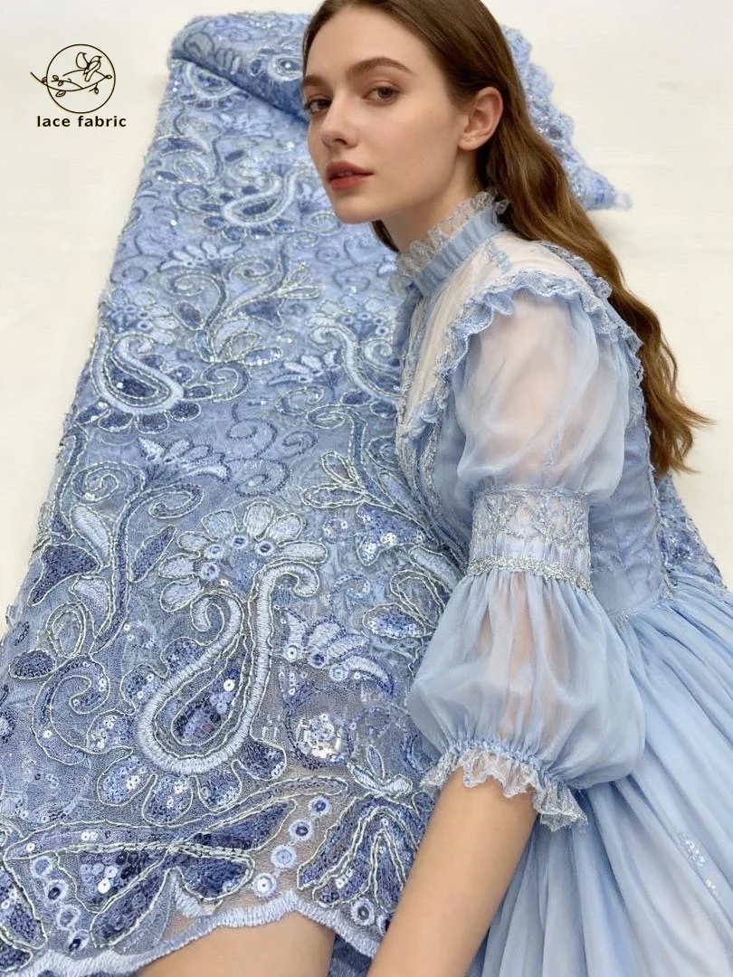 

Африканская сетчатая ткань с блестками, 2025 г., высокое качество, нигерийский французский тюль, сетчатая кружевная ткань, роскошная для шитья, свадебное платье для женщин