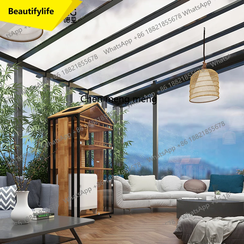 X188 Cat villa large space with toilet integrated can put automatic cat litter box solid wood household cat house