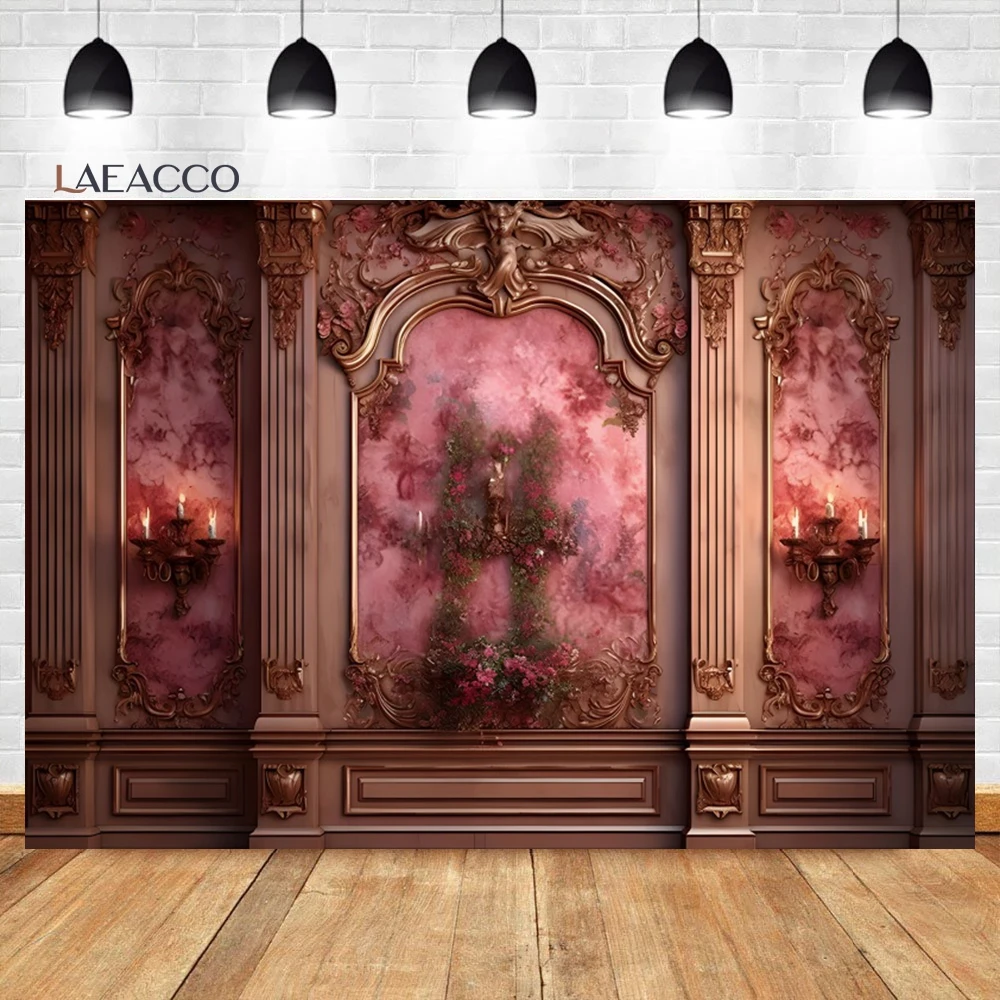 Laeacco Vintage Room Inside Backdrop European Frame Modern House Wall Retro Style Classic Adults Portrait Photography Background