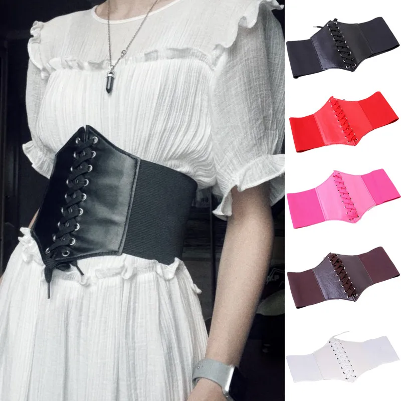 2024 Corset Wide Belts Pu Leather Slimming Body Belts For Women Elastic Waist Belts Cinto Sobretudo Feminin Ceinture Femme Fajas