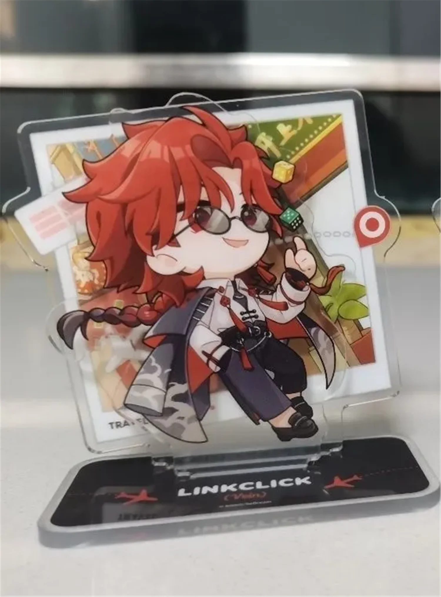 8cm Anime Link Click Charles Cheng Xiaoshi Lucas Cosplay Acrylic Figure Stand Model Plate Desk Decor