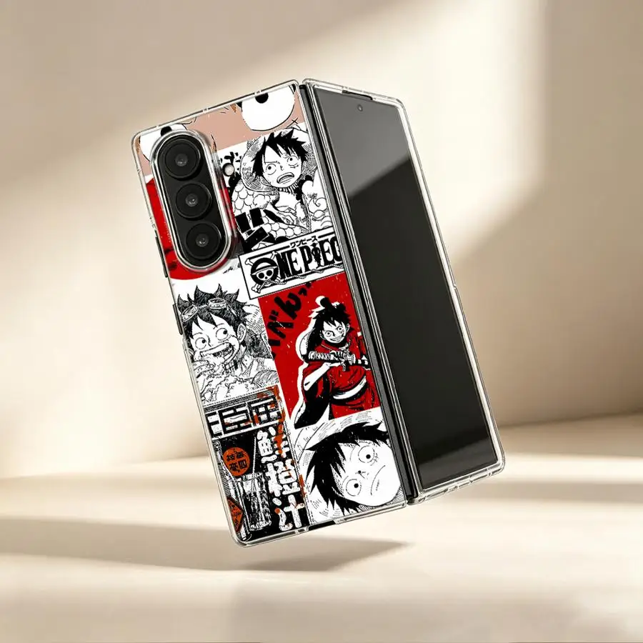 Case for Samsung Galaxy ZFold3 ZFold4 Z Fold 7 6 5 4 3 ZFold7 ZFold6 ZFold5 Transparent Soft Phone Cover Cartoon O-One P-iece