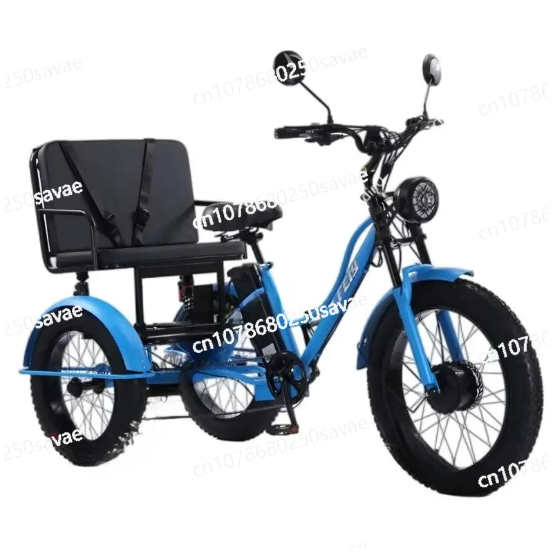 

Child 3 Wheel Fat Tire Electric Bicycle With Passenger Seat Family 750W 48V Electric Tricycle Cargo Bike Adult Two Person