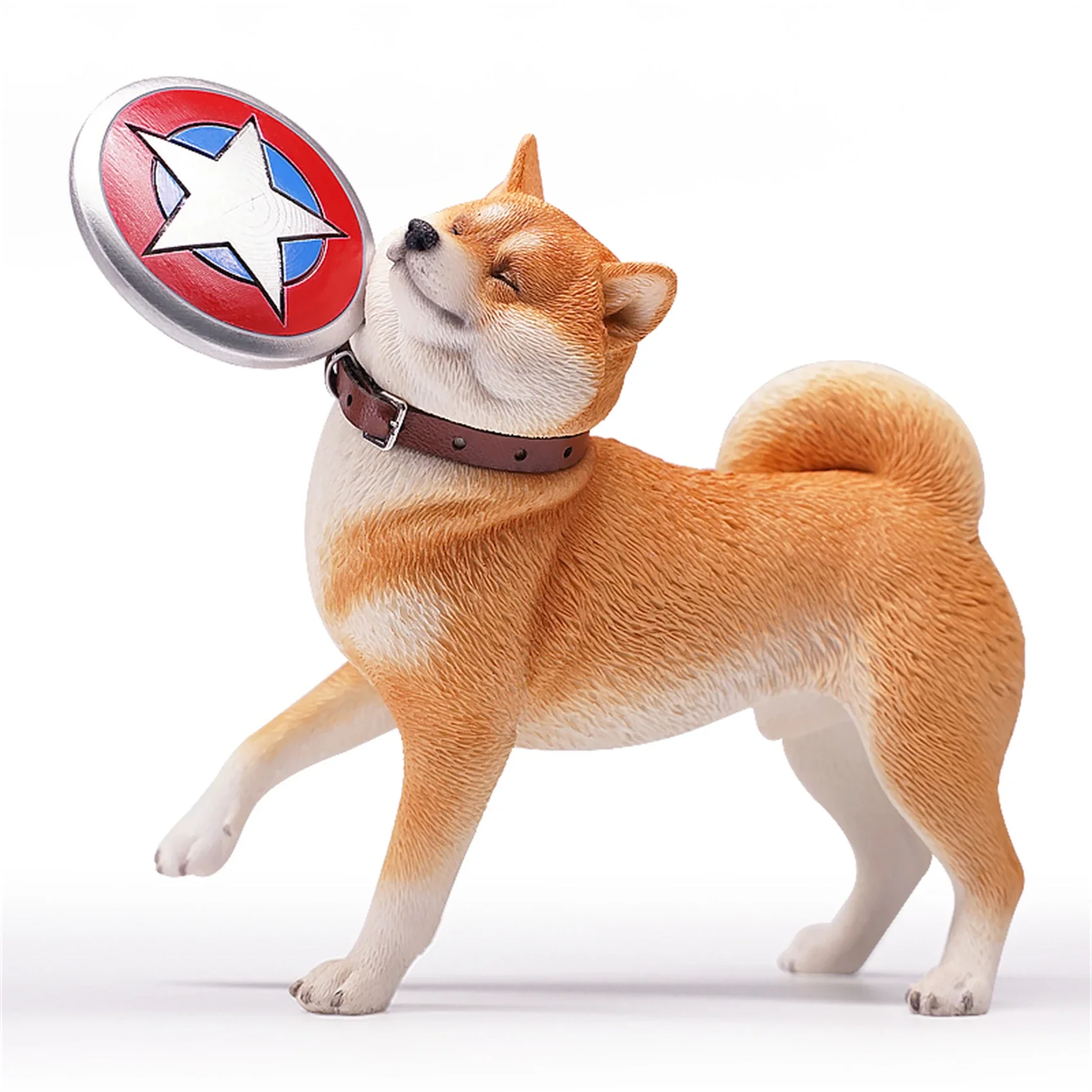 JXK 1:6 Scale Creative Shiba Inu Figure Dog Pet Healing Cute Canidae Animal Collector Toy Resin Desktop Decoration Gift
