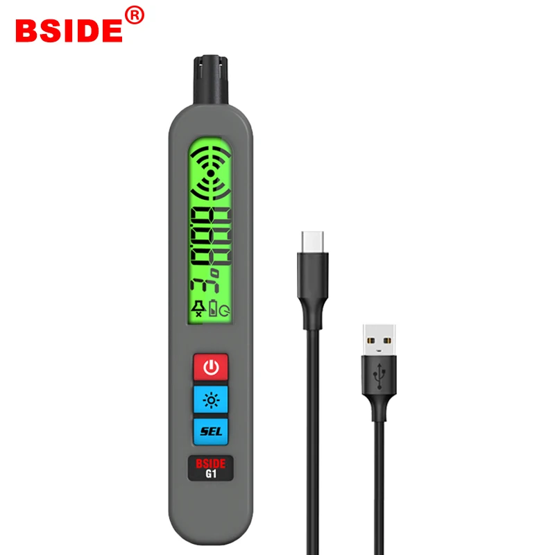 

USB Charge Portable Gas Leak Detector Alarm Combustible Gas Detector Natural Analyzer Audible for All Types of Flammable Gases