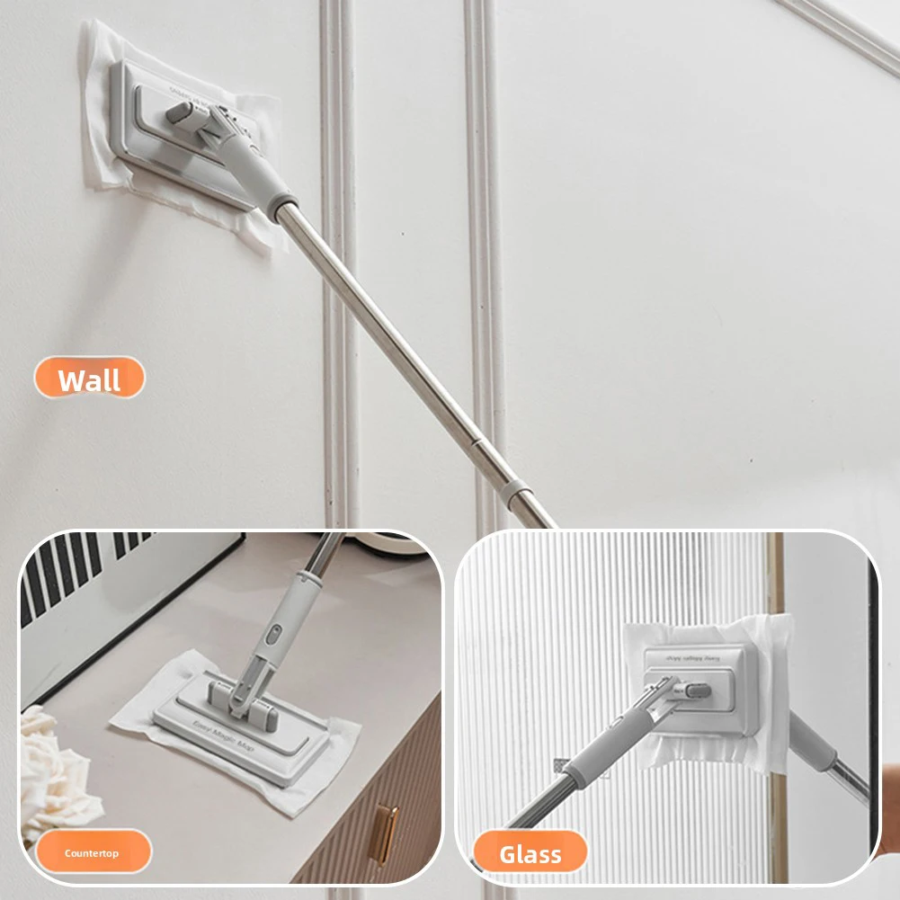 Handsfree Flat Mop Slim-profile Reaches Deep Under Furniture Bathroom Vanity Mirror Cleaning