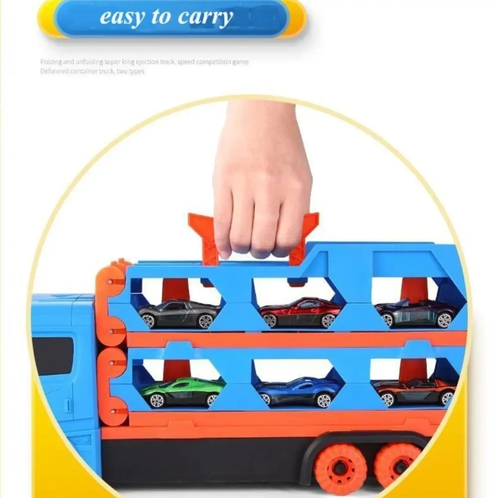 Dual-mode Car Transporter Truck Toys with Handle Expand-length Truck Transformed Toy Swallowing Slide Safe