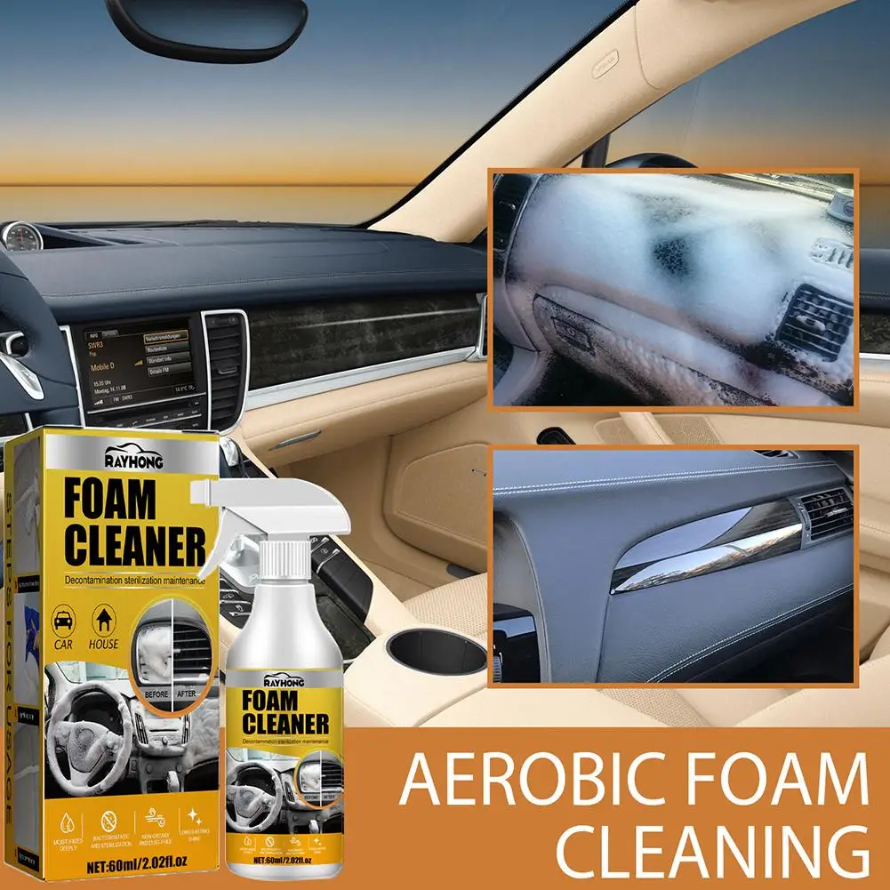 

Multi-Purpose Foam Cleaner Leather Automoive Car Interior cleaning Maintenance Surfaces tools Cleaner Foam Wash Home N4G6