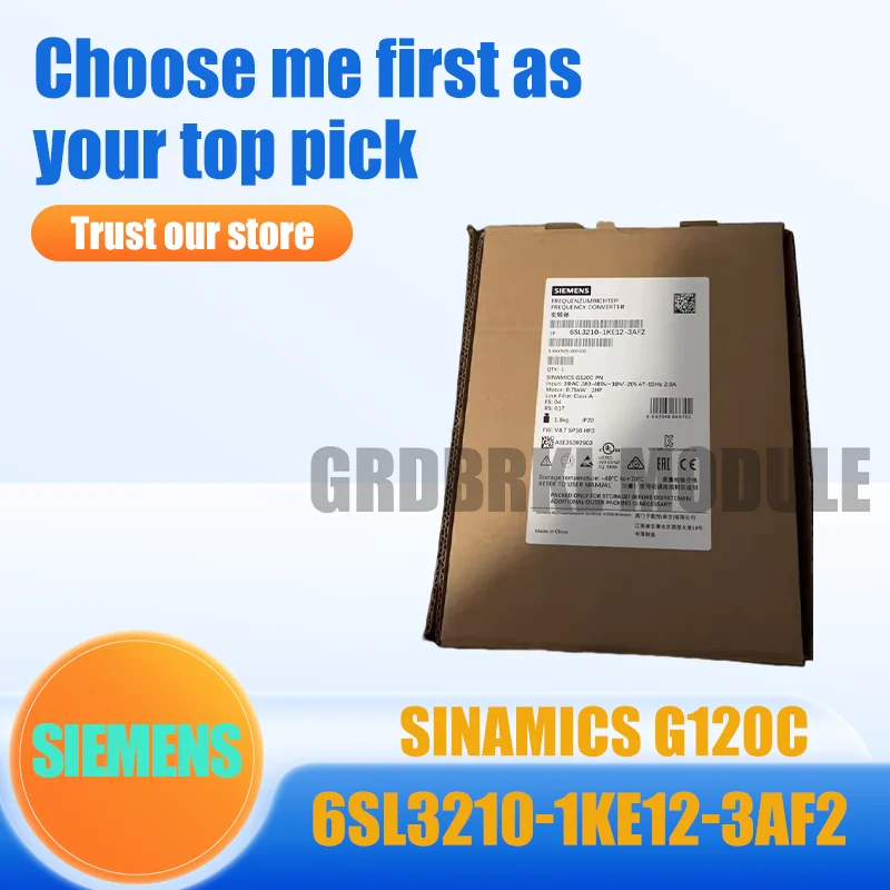 

New Original SIEMENS 6SL3210-1KE12-3AF2 6SL3 210-1KE12-3AF2 G120C 0.75kW/0.55kW 3AC 480V Inverter