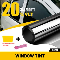 1 Roll 50cm X 3m 1/5/15/25/35 Percent VLT Window Tint Film Glass Sticker Sun Shade Film Solar UV Protection Glass Sticker Film