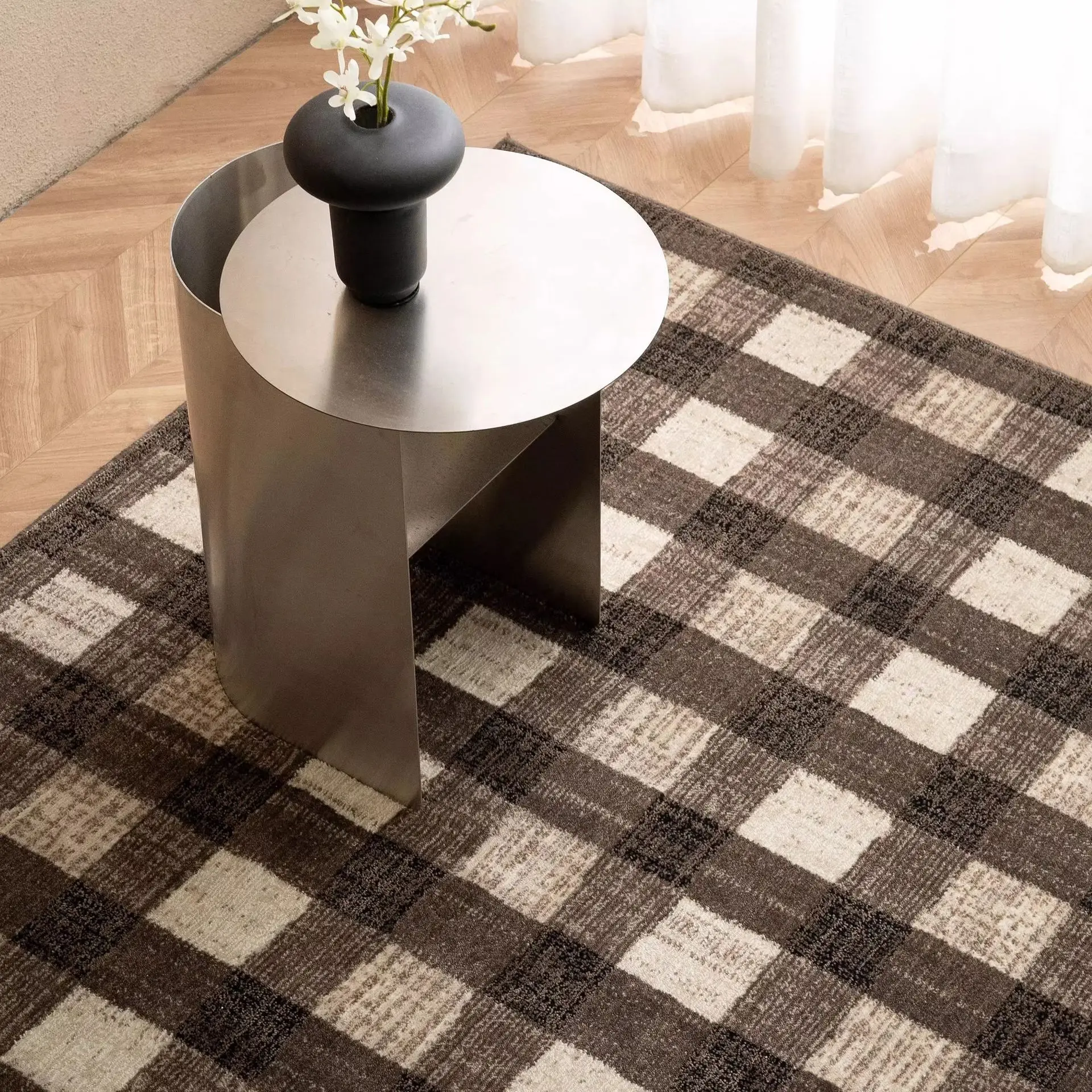 Moderno, simples, estilo medieval, tapete de lã, luxo leve, sofisticado, villa