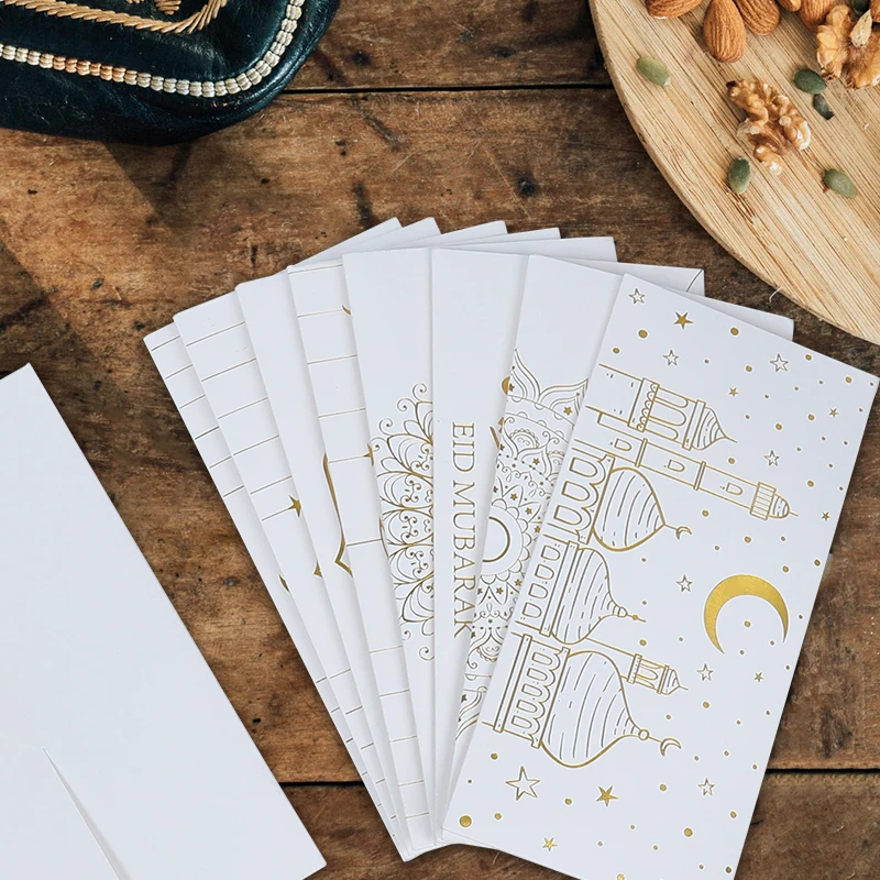 9/18 قطعة عيد مبارك المغلفات النقدية دعوة المال نعمة حامل بطاقة شنطة هدايا رمضان الديكور إسلامية مسلم الطرف التموين