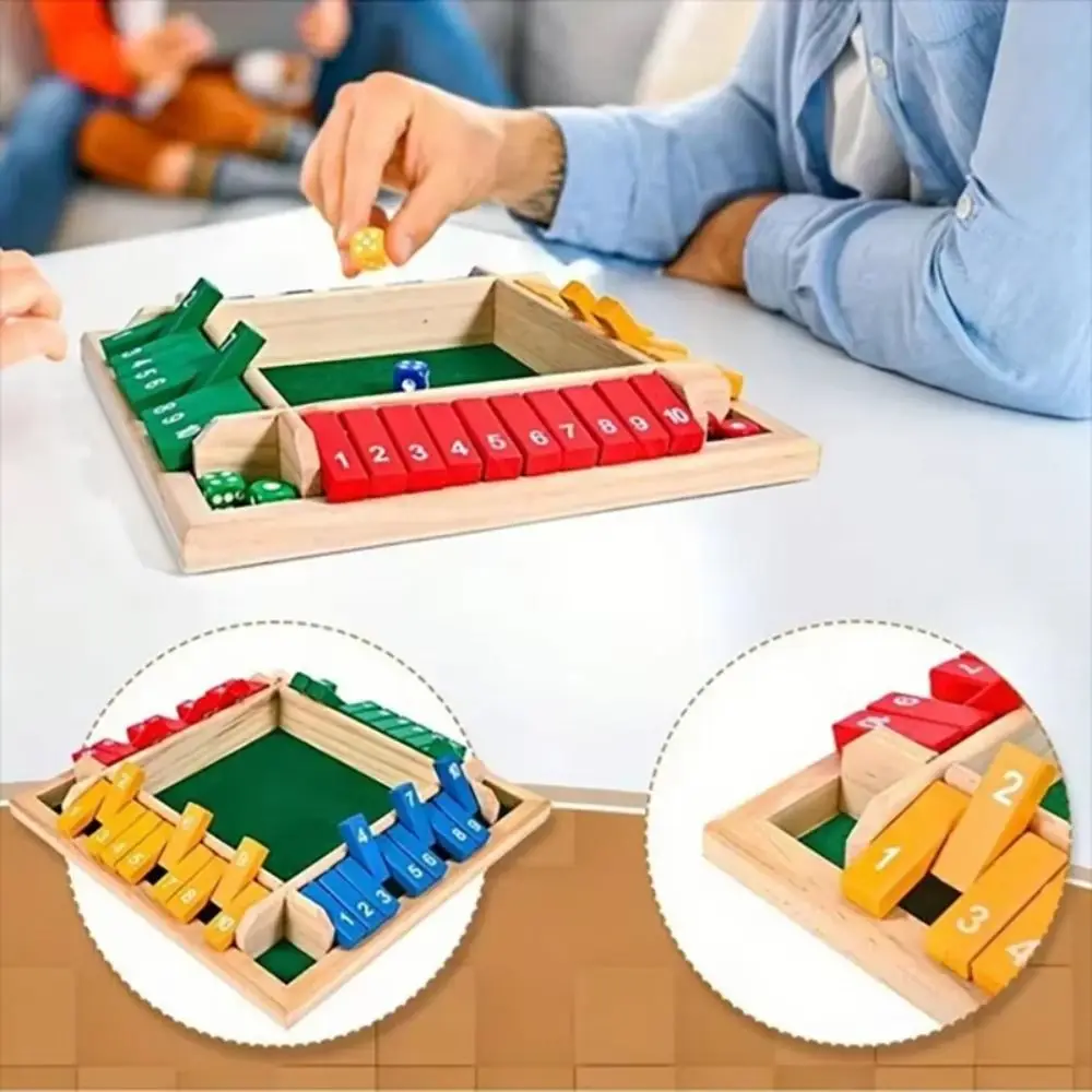 Shut The Box Table Board Game Toy Educational Toys Interactive Wooden Number Game Developing Intelligent Digital Board