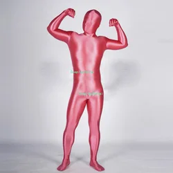 Bright Pink Quality Spandex Shiny Bright Smooth Zentai Bodysuits Halloween costumes Woman/Men Zentai Suit