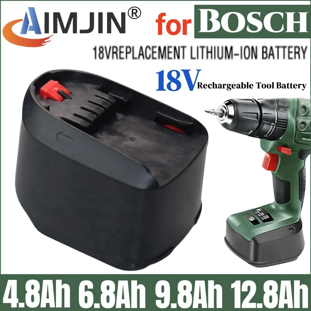 

18V 4800/6800/9800/12800mAh Lithium-ion Battery, Power4All PBA PSB PSR PST for Bosch Home & Garden Tools (only for Type C)