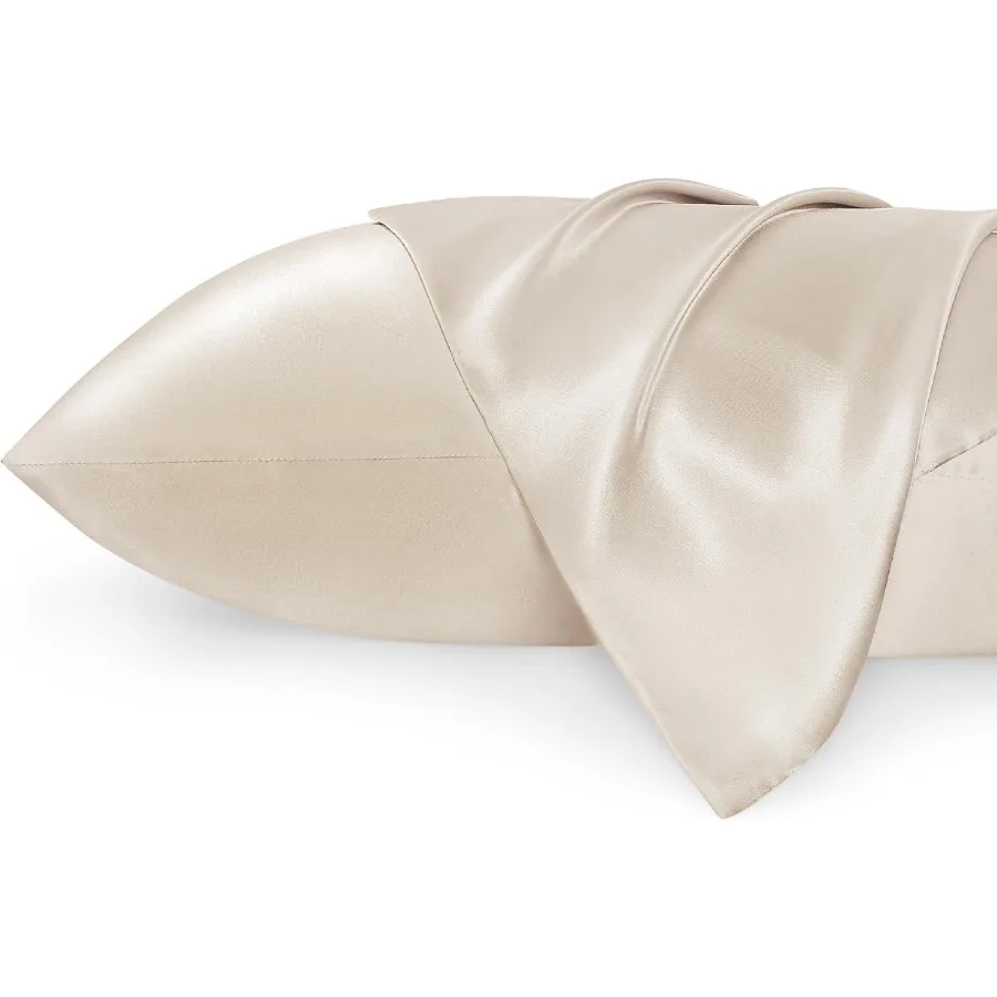 

Queen Size Satin Pillowcases Set of 2 with Envelope Closure for Sleeping Women and Men Cooling Fabric Designed for Sensitive Sk