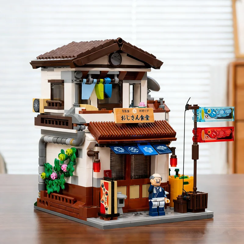 

Double Eagle Cada 861Pcs Japanese Street Scene Old Man's Canteen Building Model Building Block Set with USB Light Desktop Decoration Children's Toy Gift