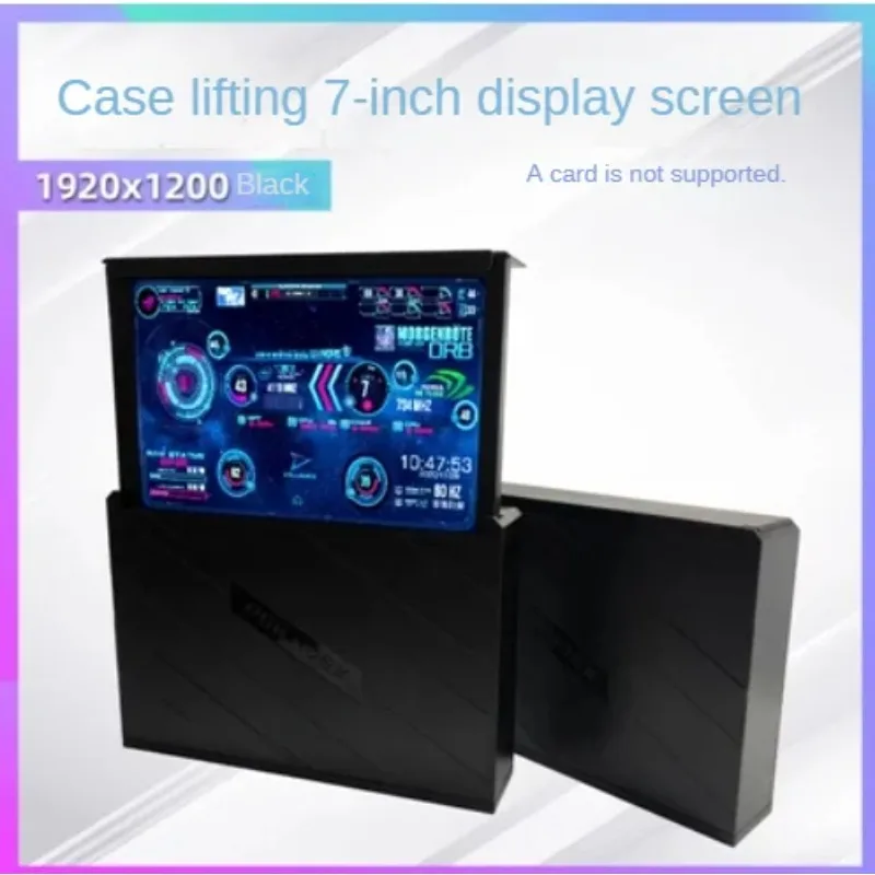 Nvarcher 7 인치 1920*1200 섀시 전기 자동 리프터 디스플레이 컴퓨터 보조 화면 aida64