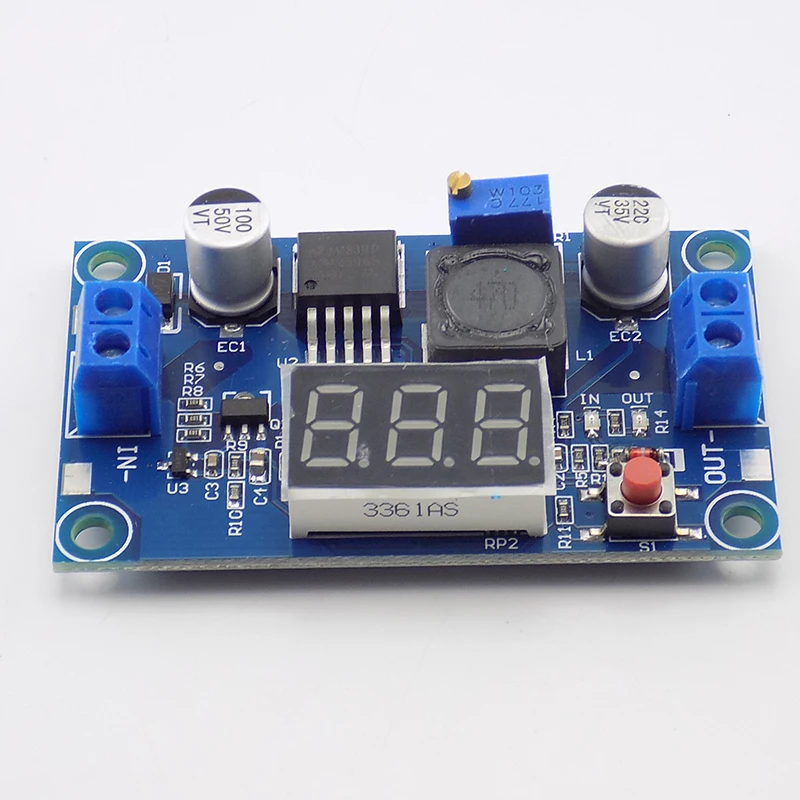 LM2596 High Quality DC 4.0~40 to 1.25-37V With LED Voltmeter 2A Adjustable Voltage Regulator Step-down Power Converter Module B3