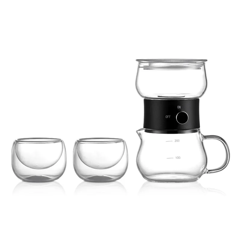 Glass tea pot portable floaty cup One key separation cup travel tea infuser Stainless Steel Filter Steaming Of Tea Set 2024