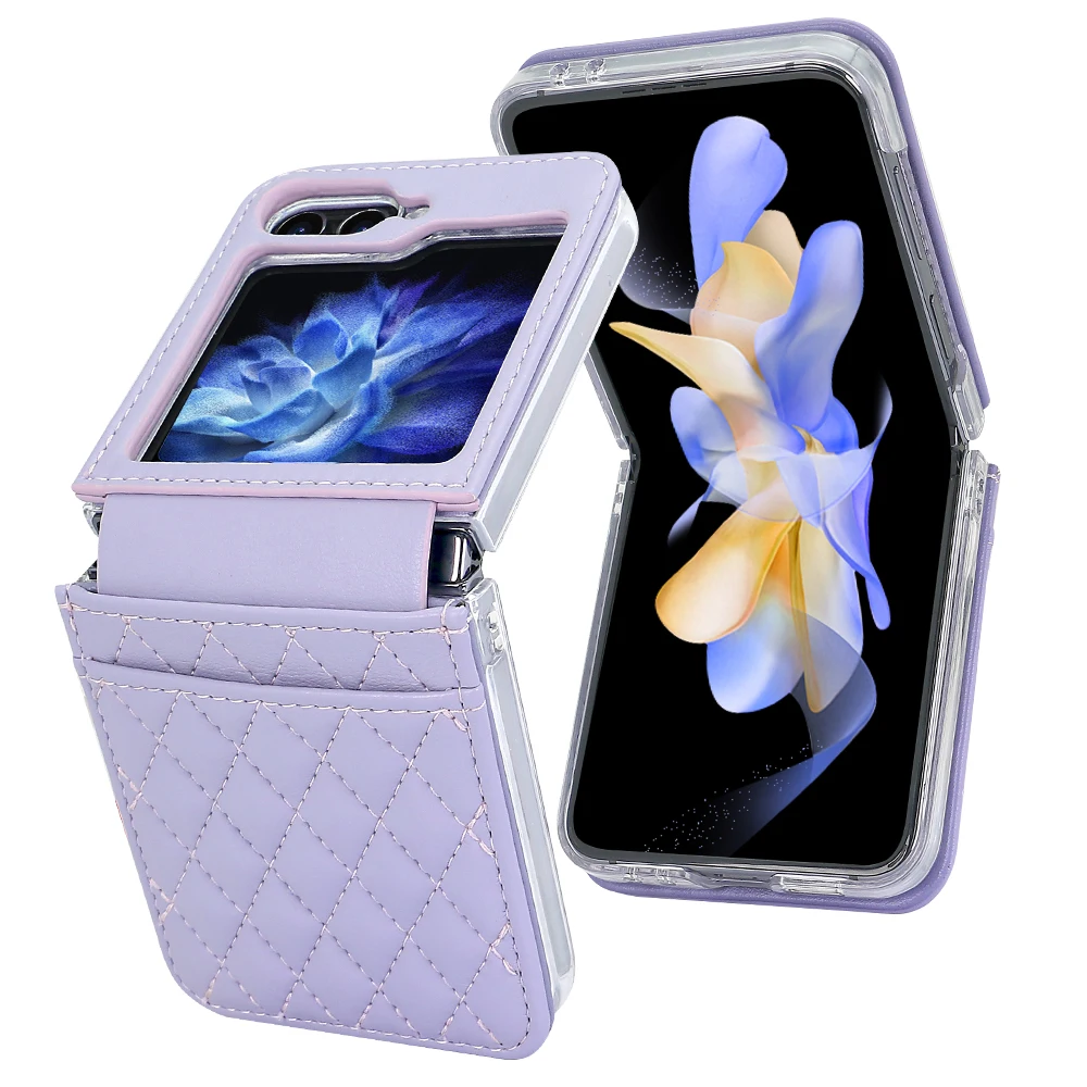 

Fashion Soft Edge Anti slip Leather Case For Samsung Galaxy Z Flip 6 5 4 3Case Z Flip4 Cover For Galaxy Z Flip 5 4