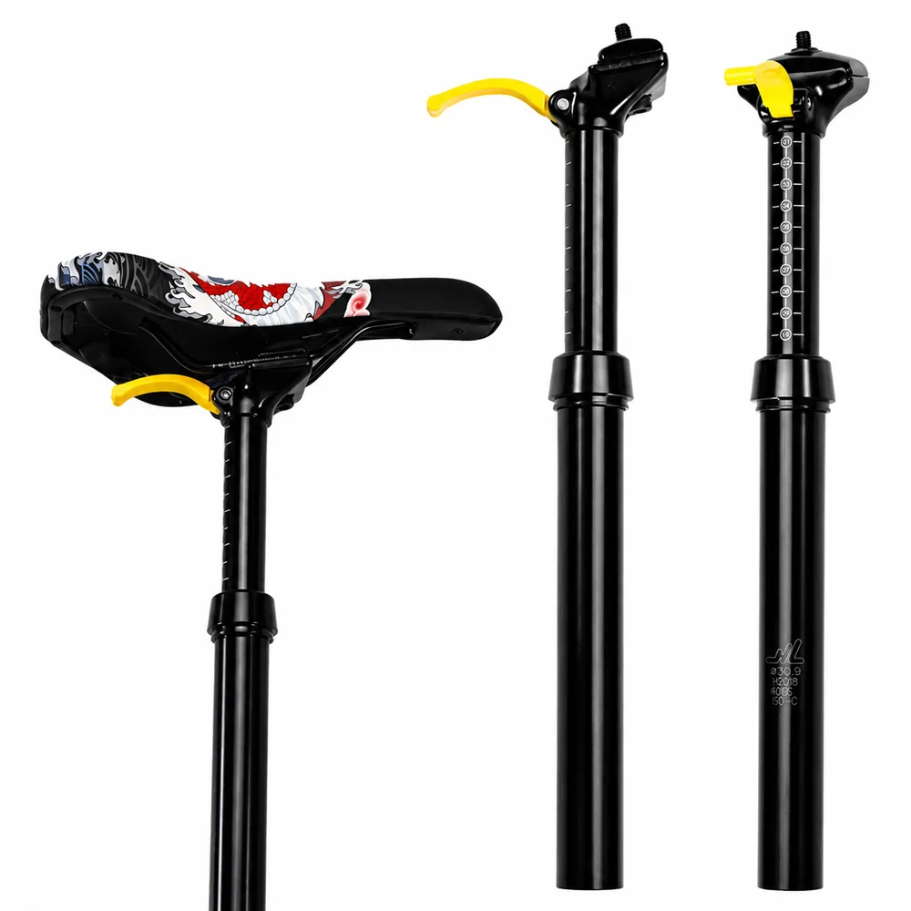 ZOOM Fahrradzubehör Hydraulische Dropper-Sattelstütze 30,9/31,6mm Verstellbar 100mm Federweg Aluminiumlegierung Sattelstütze für MTB-Fahrräder