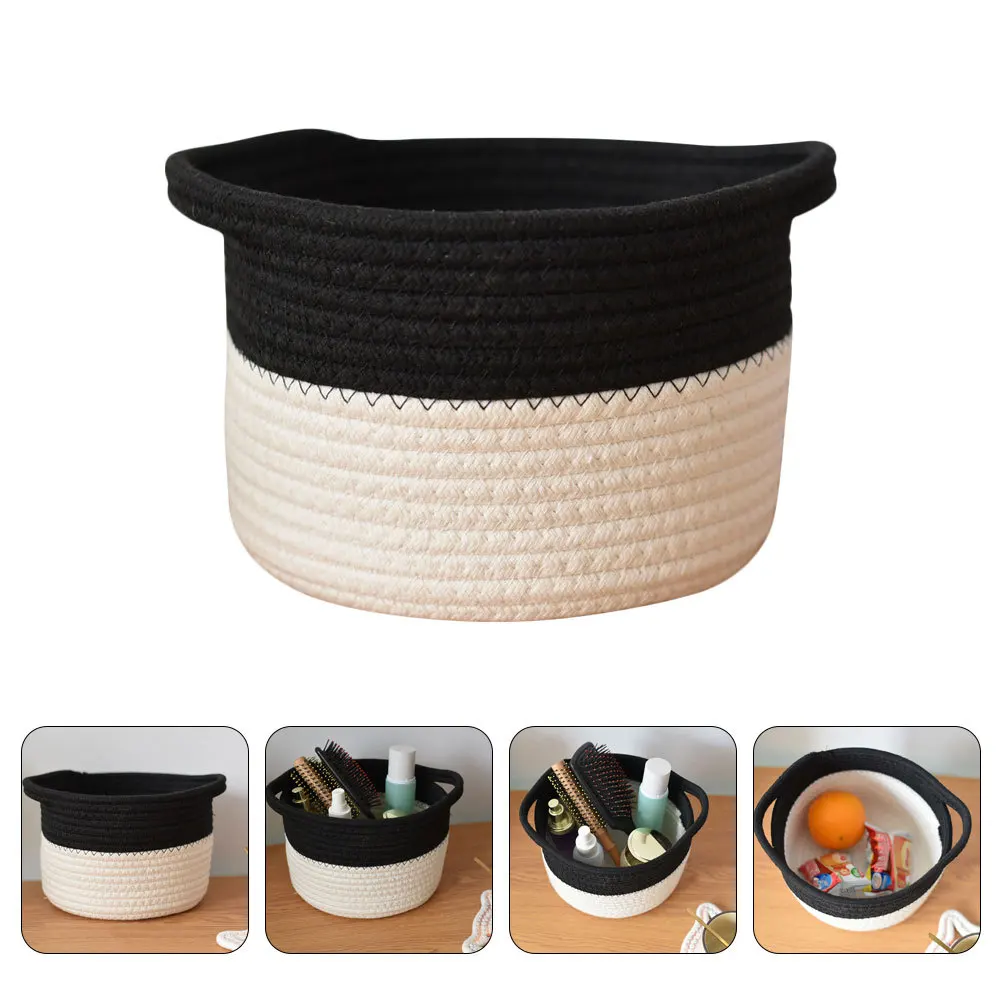

Cotton Rope Basket Handmade Storage Organizer For Bedroom Desktop Snack Cosmetics Sundries Woven Basket Decorative Home