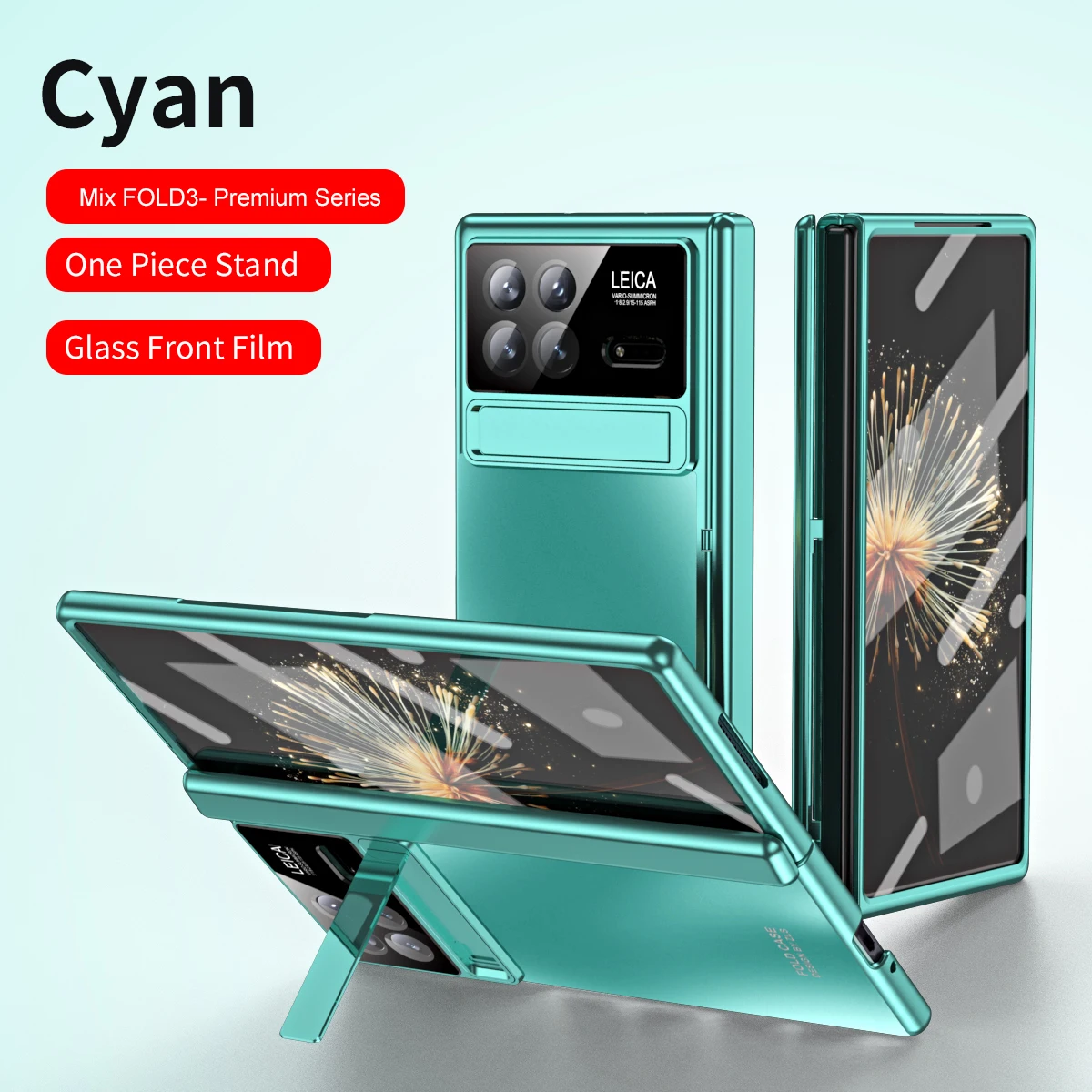 

For Xiaomi MIX Fold 3 Case Hinge Mechanical Plating Transparent 360 Full Screen Protector Cover For MIX Fold 4 3 Case Kickstand