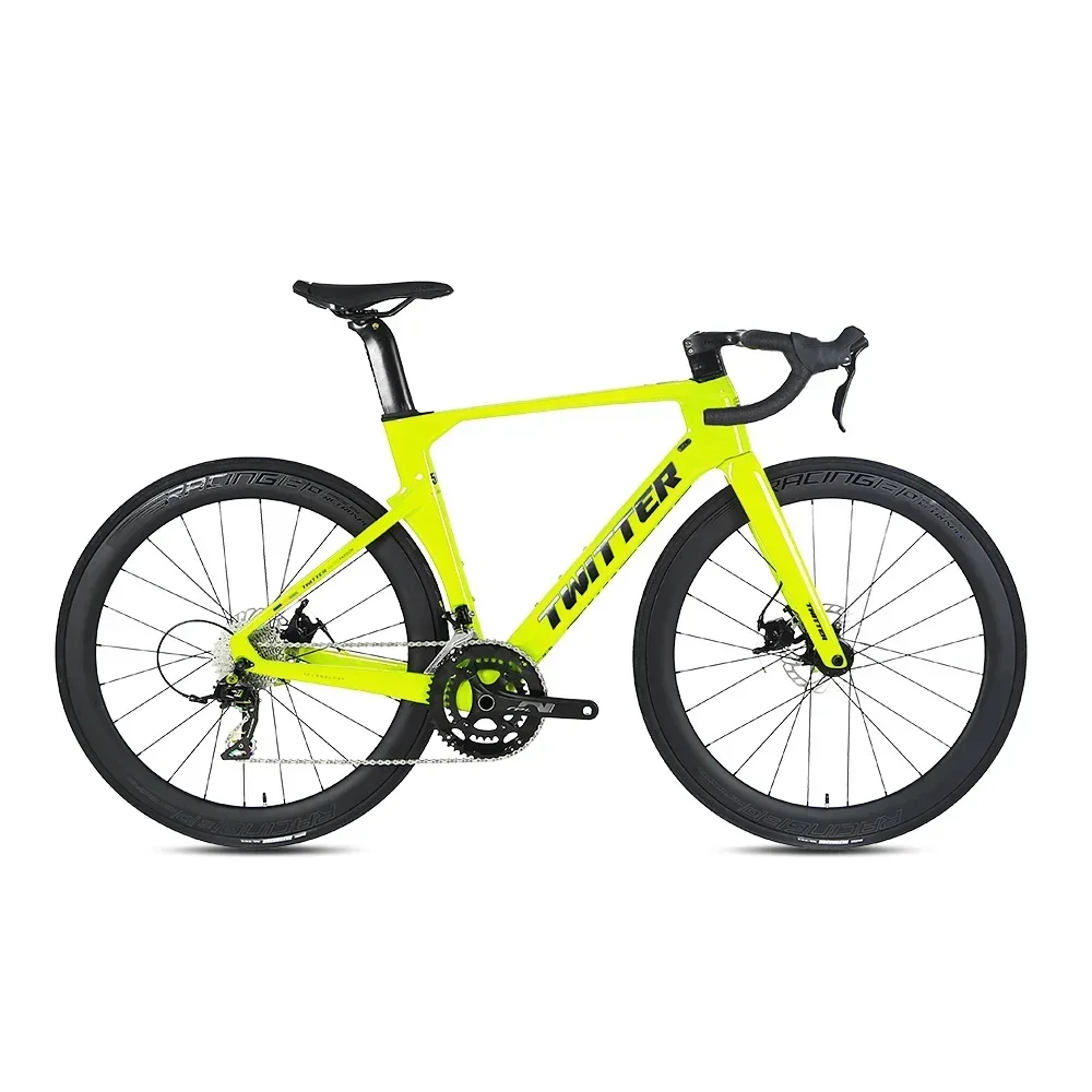 TWITTER R10 105/R7000-2*11S T800 Full Hidden Inside Cable with Carbon Wheels 700C Hydraulic Disc Brake Carbon Fiber Road bicycle