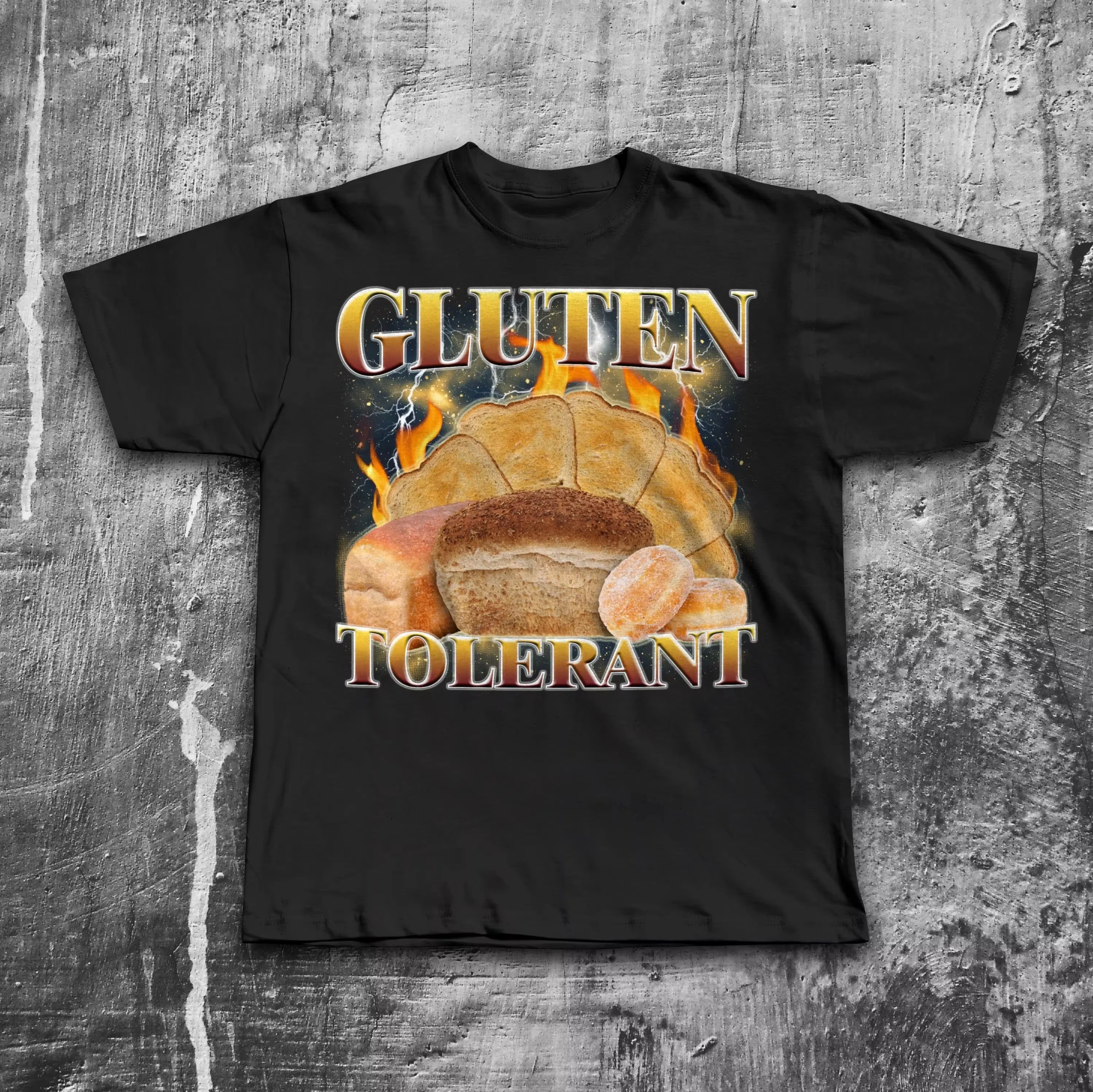 الغلوتين متسامح مضحك ميمي تي شيرت سخيف نكتة محفورة غبي تيز الغلوتين 90s الرجعية التي شيرت ، خمر الجرافيك تيز الرجال الملابس #1