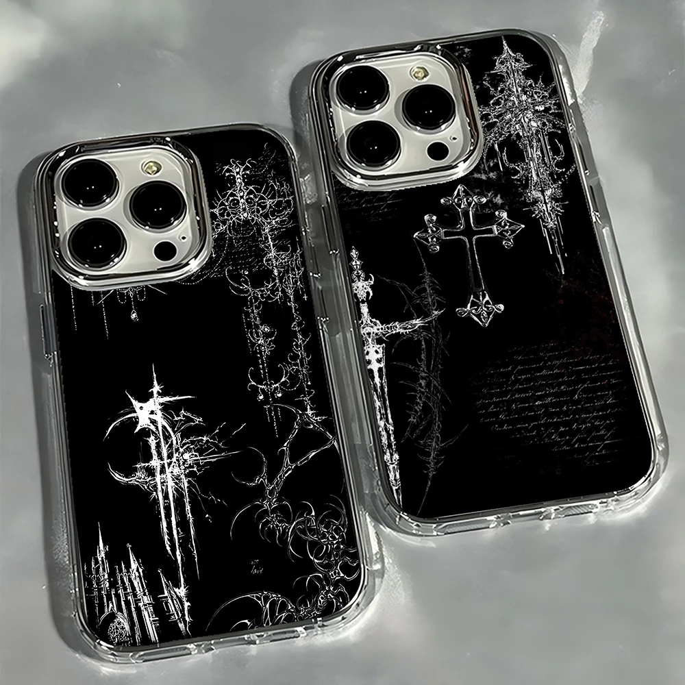 Gothic Cyber Sigil Cross Phone Case for Samsung Galaxy A56 A36 A26 A06 A55 A35 A16 A06 A54 A34 A25 A24 A15 A14 A73 A53 A33 4G 5G - view 2