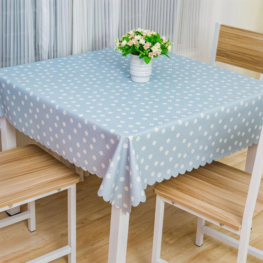 VMLY Waterproof Oil-Proof Tablecloth Wipeable Table Cover for Dining Table Coffee Table Square Rectangle
