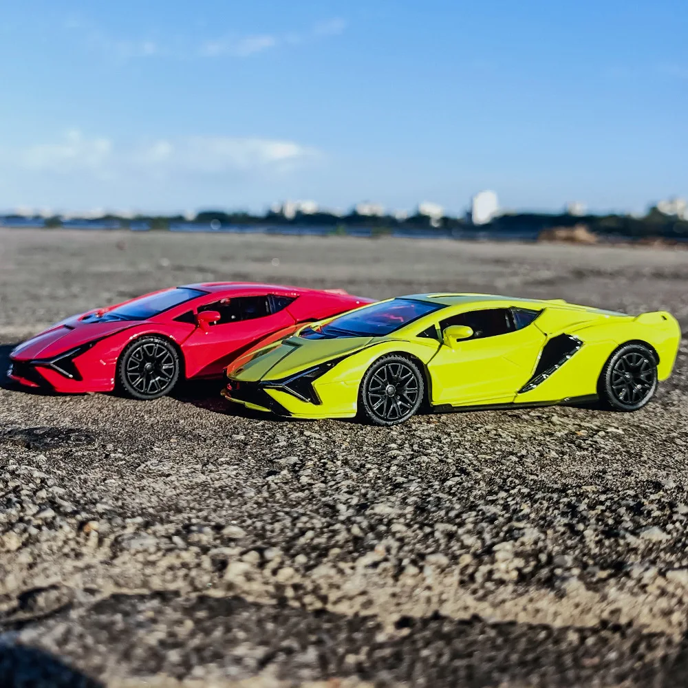 Simulation Diecasts & Toy Vehicles Lamborghini Sian FKP37 New Supercar RMZ city 1:36 Alloy Car Model Pull Back & Doors Open