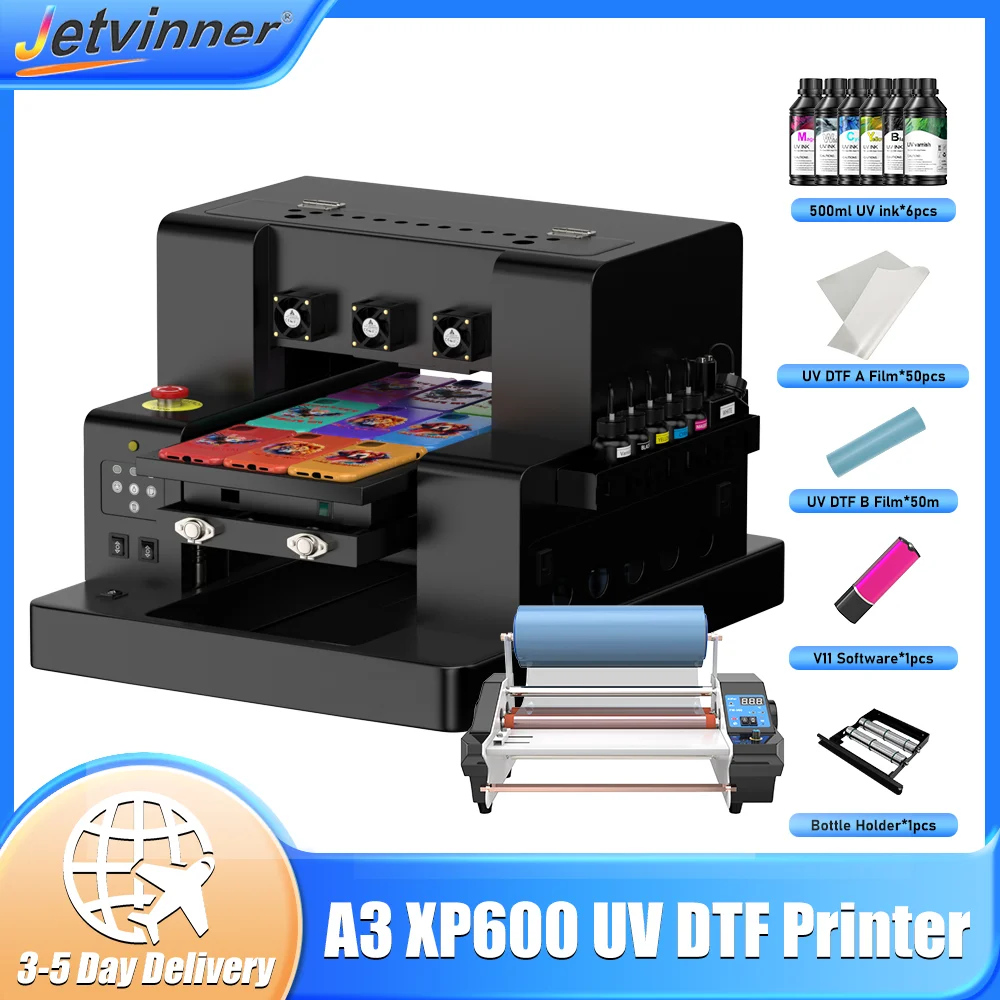 

УФ-принтер A3 для Epson XP600 УФ-планшетный принтер УФ-принтер DTF для бутылок Акриловая УФ-печатная машина Принтер для наклеек A3 UV DTF