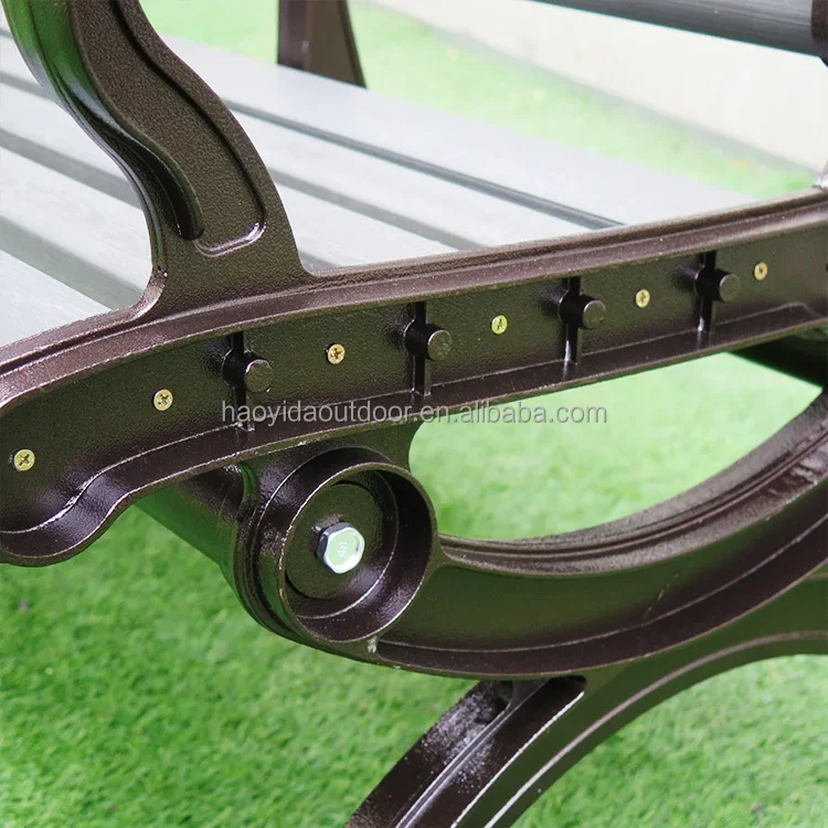 Factory Customized Patio Benches Farmhouse Garden Bench Outdoor Steel Wood Garden Bench For Traditional Park Long Chairs