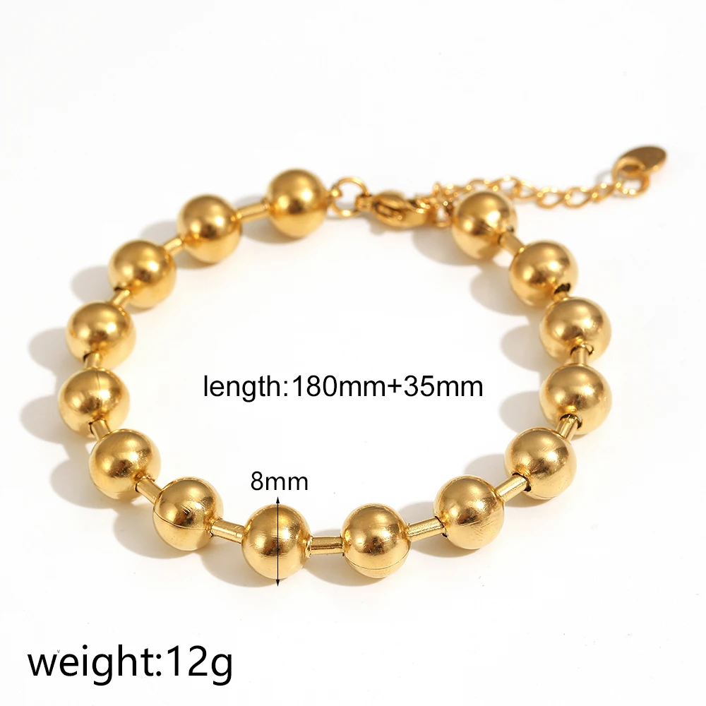 6/8mm Edelstahl-Kugelketten für Damen und Herren in Gold-/Silberfarbe mit Metallanhänger in Form eines dicken Pfirsichherzens – Detail 7