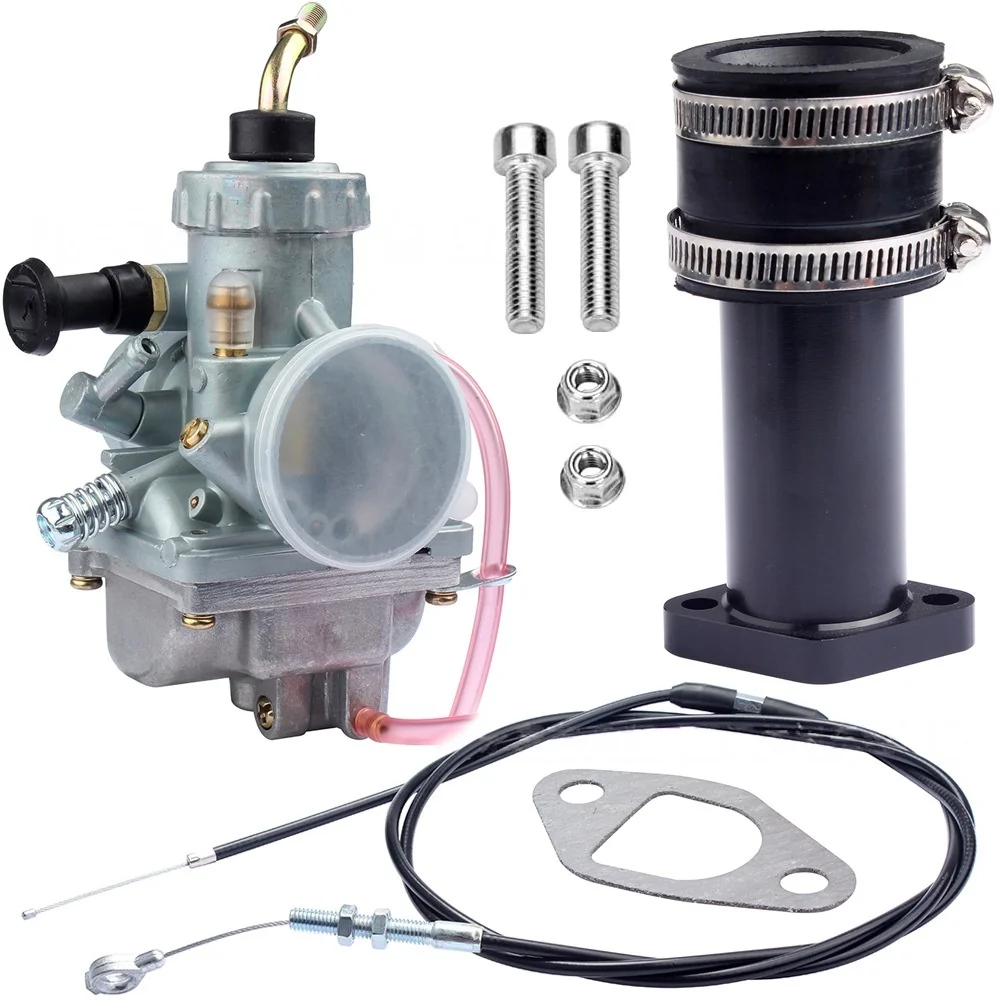 

Motorcycle Carburetor Intake Manifold Throttle Cable Kit for 212cc GX200 PWK24 YAMAHA VM24 DT125 DT175 RX125 Mini Bike Go Karts