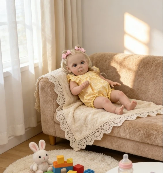 22'' 55cm Reborn Maggie Real Looking Multiple Layers 3D Skin with Visbile Veins Lifelike Soft Touch Cuddly Baby Dolls Bebe Gift
