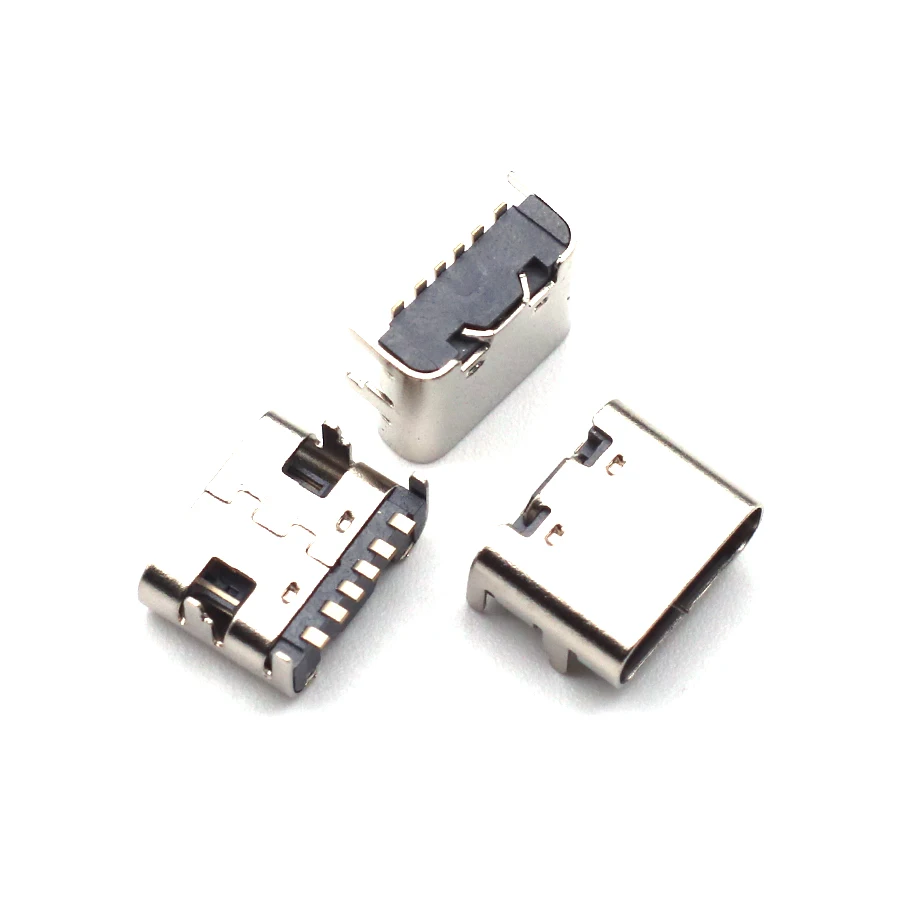 10pcs 6 Pin SMT Socket Connector Micro USB Type C 3.1 Female Placement SMD DIP For PCB design DIY high current charging image 4