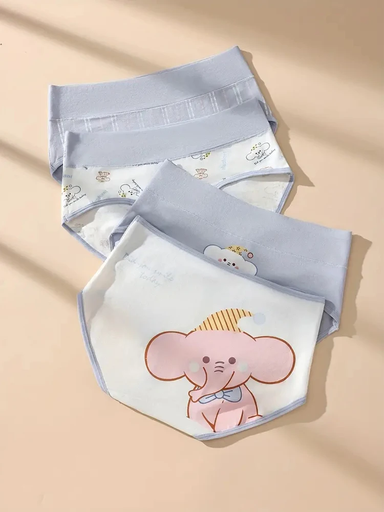 4 pçs calcinha feminina de cintura alta respirável plus size roupa interior de algodão sexy meninas briefs senhoras lingerie feminina