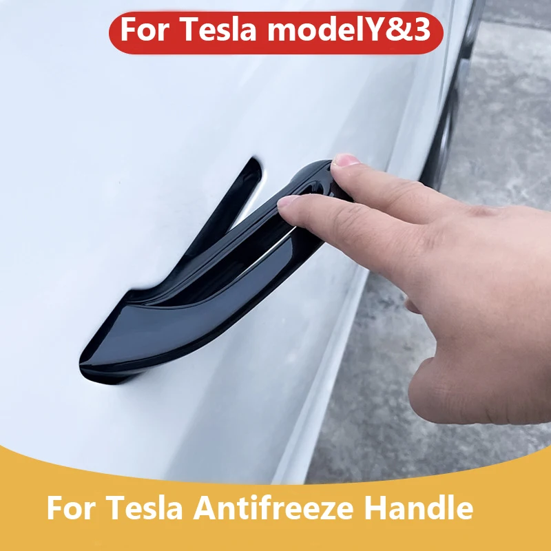 Door Handle Protector Cover For Tesla Model 3 Model Y Car Antifreeze Door Handle Sticker Refit Accessories Gift Trim Decoration