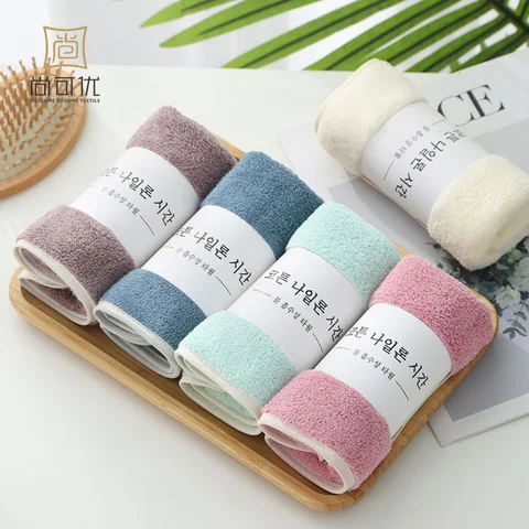 두꺼운 극세사 페이스 타올, 고밀도 코랄 플리스 타올, 빠른 건조, 깨끗한 페이스 소프트 흡수성 타올