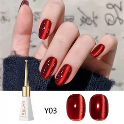 Diamond Red Cat Eye Gel Polish 8 Colors Glass Bead Red Crystal Aurora Magnetic Gel Semi Permanent Varnish for Nail Art