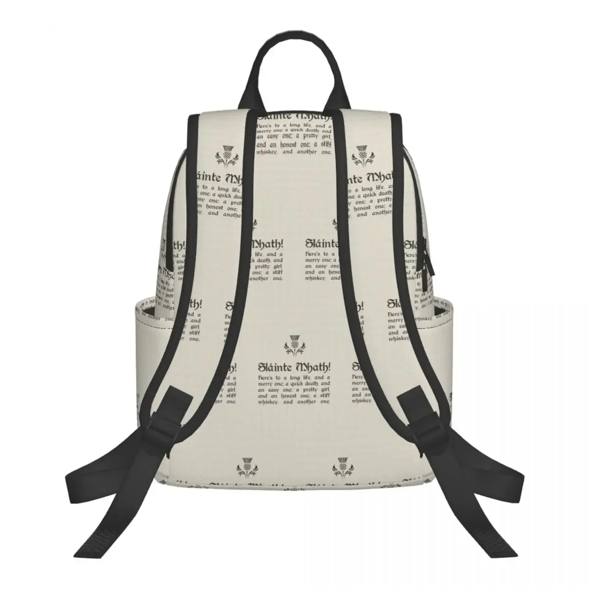 Slainte Mhath Scottish Toast With Thistl Student Backpack School Bag Hiking Travel for Boys Girls Fashion Bookbag Shoulder Bags