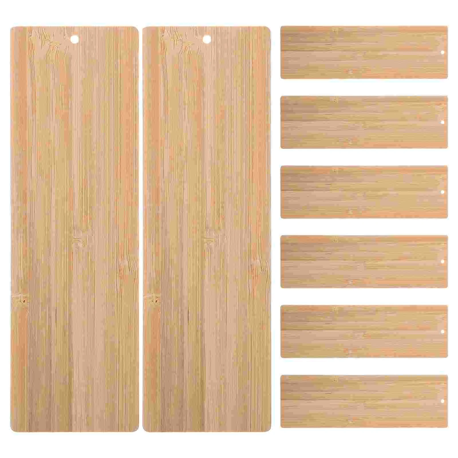 

10Pcs Rectangular Bookmarks Blank Cutout Bamboo Blank Rectangular Slices Embellishments Decors blank bookmarks